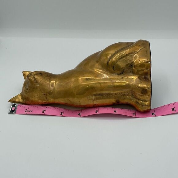 Vintage rare brass Cat Figurine, heavy, made in Korea - Picture 5 of 5